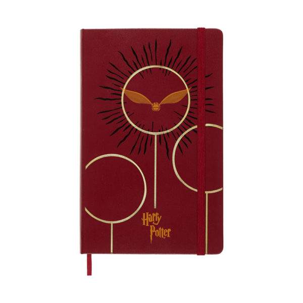 Carnet rouge avec quidditch doré